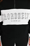 Kadın Büyük Beden Moda Regular Dik Yaka Düşük Kol Regular Fermuarlı Kalın Şardonlu Örme Sweatshirt