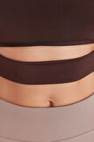 Kadın Crop Bisiklet Yaka Fitted Kalıp Örme Pencere Cut Out ve Baş Parmak Delik Detaylı Spor Üst Bluz