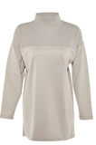 Kadın Tesettür Moda Şık Regular Dik Yaka Standart Kol Regular Örme Sweatshirt Tunik