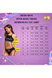 Büyük Beden Destekli Toparlayıcı Askılı Derin V Yaka Mavi Derin Cut-Out Bağlamalı Mayo