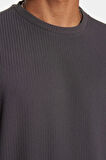 Yeni Sezon Oversize Polyester Bisiklet Yaka Kısa Kol Dokulu Desenli Günlük T-Shirt