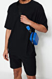 Yeni Sezon Oversize Polyester Bisiklet Yaka Kısa Kol Dokulu Desenli Günlük T-Shirt