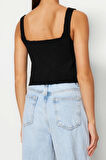 Kadın Moda Şık Crop Bisiklet Yaka Slim Crop Yumuşak Dokulu Bluz-Hırka Triko Takım