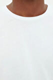 Yeni Sezon Rahat %100 Pamuk Bisiklet Yaka Kısa Kol Düz Desenli Günlük T-Shirt