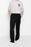 Erkek Yeni Moda Boru Paça Regular Boy Dokuma Wide Leg Kumaş Pantolon