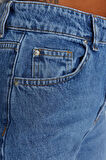 Kadın Moda Şık Kot Pantolon Geniş Paça Uzun Boy Denim Gri Yüksek Bel Jeans