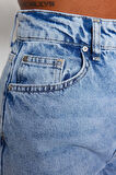 Kadın Moda Şık Kot Pantolon Geniş Paça Uzun Boy Denim Gri Yüksek Bel Jeans