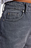 Kadın Moda Şık Kot Pantolon Dar Paça Regular Boy Denim Beyaz Yüksek Bel Mom Jeans