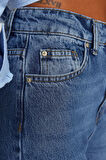 Kadın Moda Şık Kot Pantolon Dar Paça Regular Boy Denim Beyaz Yüksek Bel Mom Jeans