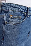 Kadın Moda Şık Kot Pantolon Dar Paça Regular Boy Denim Beyaz Yüksek Bel Mom Jeans