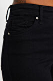 Kadın Moda Şık Kot Pantolon Dar Paça Regular Boy Denim Solmayan Düğmeli Yüksek Bel Skinny Jeans