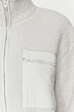 Kadın Moda Şık Oversize Dik Yaka Standart Kol Uzun Kalın Polar Fermuarlı Cepli Örme Sweatshirt
