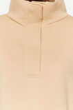 Kadın Crop Dik Yaka Standart Kol Crop Rahat Kesim Crop Çıtçıtlı Kalın İçi Polarlı Örme Sweatshirt