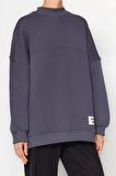 Kadın Tesettür Moda Oversize Bisiklet Yaka Standart Kol Regular Örme İçi Polarlı Tüylü Sweatshirt