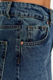Kadın Moda Şık Kot Pantolon Geniş Paça Uzun Boy Denim Gri Yırtık Detaylı Yüksek Bel Jeans