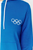 Kadın Moda Şık Regular Kapüşonlu Düşük Kol Regular Örme Sweatshirt