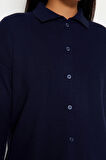 Kadın Moda Şık Tesettür Regular Polo Yaka Relaxed Ribana Triko Hırka