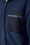 Kadın Moda Şık Oversize Dik Yaka Standart Kol Uzun Kalın Polar Fermuarlı Cepli Örme Sweatshirt