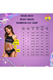Kadın Destekli Askılı Slip Yaka Soyut Desenli Kruvaze Regular Mayo