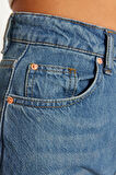 Kadın Moda Şık Kot Pantolon Geniş Paça Regular Boy Denim Mavi Yüksek Bel Jeans