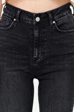 Kadın Moda Şık Kot Pantolon Dar Paça Regular Boy Denim Yüksek Bel Skinny Jeans