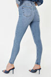 Kadın Moda Şık Kot Pantolon Dar Paça Regular Boy Denim Yüksek Bel Skinny Jeans