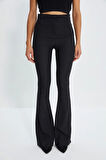 Kadın Yeni Moda Boru Paça Uzun Boy Dokuma İspanyol Paça Flare Pantolon