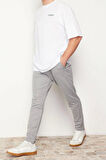 Erkek Yeni Moda Boru Paça Regular Boy Örme Jogger Fit Beli Bağcıklı Dokulu Örme Rahat Pantolon