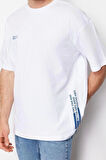 Yeni Sezon Oversize %100 Pamuk Bisiklet Yaka Kısa Kol Slogan Desenli Günlük T-Shirt