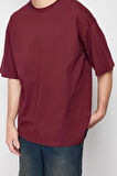 Yeni Sezon Oversize %100 Pamuk Bisiklet Yaka Kısa Kol Düz Desenli Günlük T-Shirt
