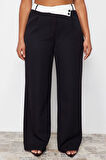 Kadın Yeni Moda Büyük Beden Geniş Paça Uzun Boy Dokuma Yüksek Bel Wideleg Pantolon