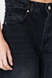 Kadın Moda Şık Kot Pantolon Boru Paça Regular Boy Denim Düşük Bel Skater Jeans