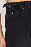 Kadın Moda Şık Kot Pantolon Boru Paça Regular Boy Denim Kahverengi Bol Kesim Yüksek Bel Jeans