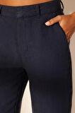 Kadın Yeni Moda Geniş Paça Uzun Boy Dokuma %100 Keten Yüksek Bel Wide Leg Pantolon