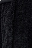 Kadın Moda Şık Bol Ceket Yaka Uzun Düz Astarlı Siyah Oversize Peluş Kaban