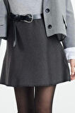 Kadın Moda Stil Mini Astarsız Triko Mini Pamuklu Triko Etek