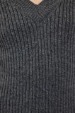 Kadın Moda Şık Maxi Boy V Yaka Regular Triko Yünlü Basic Elbise
