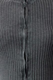 Kadın Moda Şık Crop Dik Yaka Slim Crop %100 Pamuk Yıkama Efektli Triko Hırka