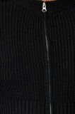 Kadın Moda Şık Crop Bisiklet Yaka Regular Crop Vatka Detaylı Triko Hırka