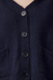Kadın Moda Şık Crop Devrik Yaka Oversize Crop Geniş Kalıp Yumuşak Dokulu Devrik Yaka Triko Hırka