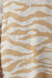 Kadın Tesettür Moda Şık Regular V Yaka Uzun Kol Animal Yumuşak Dokulu Zebra Desenli Triko Süveter