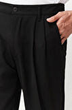 Erkek Yeni Moda Boru Paça Regular Boy Dokuma Pileli Klasik Baggy Fit Kumaş Pantolon
