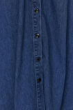 Kadın Moda Şık Maxi Boy Gömlek Yaka Regular Modest Gömlek Denim Elbise