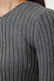 Kadın Moda Şık Midi V Yaka Slim Basic Fermuarlı Fitilli Triko Hırka