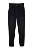Kadın Moda Şık Kot Pantolon Dar Paça Regular Boy Denim Mavi Yüksek Bel Skinny Jeans
