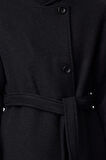 Kadın Moda Şık Oversize Ceket Yaka Uzun Düz Astarlı Yaka Detaylı Oversize Yünlü Kaban
