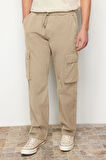 Erkek Yeni Moda Boru Paça Regular Boy Dokuma Unisex Regular Fit Kargo Cepli Pantolon