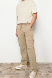 Erkek Yeni Moda Boru Paça Regular Boy Dokuma Unisex Regular Fit Kargo Cepli Pantolon
