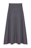 Kadın Moda Stil Midi Astarsız Triko Premium İplik Özel İplik Midi Triko Etek