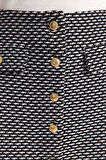 Kadın Moda Stil Mini Astarsız Dokuma Düğme Detaylı Tüvit Kumaş Mini Dokuma Etek